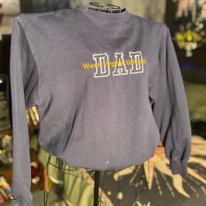 “Dad of West Virginia University” navy blue sweater